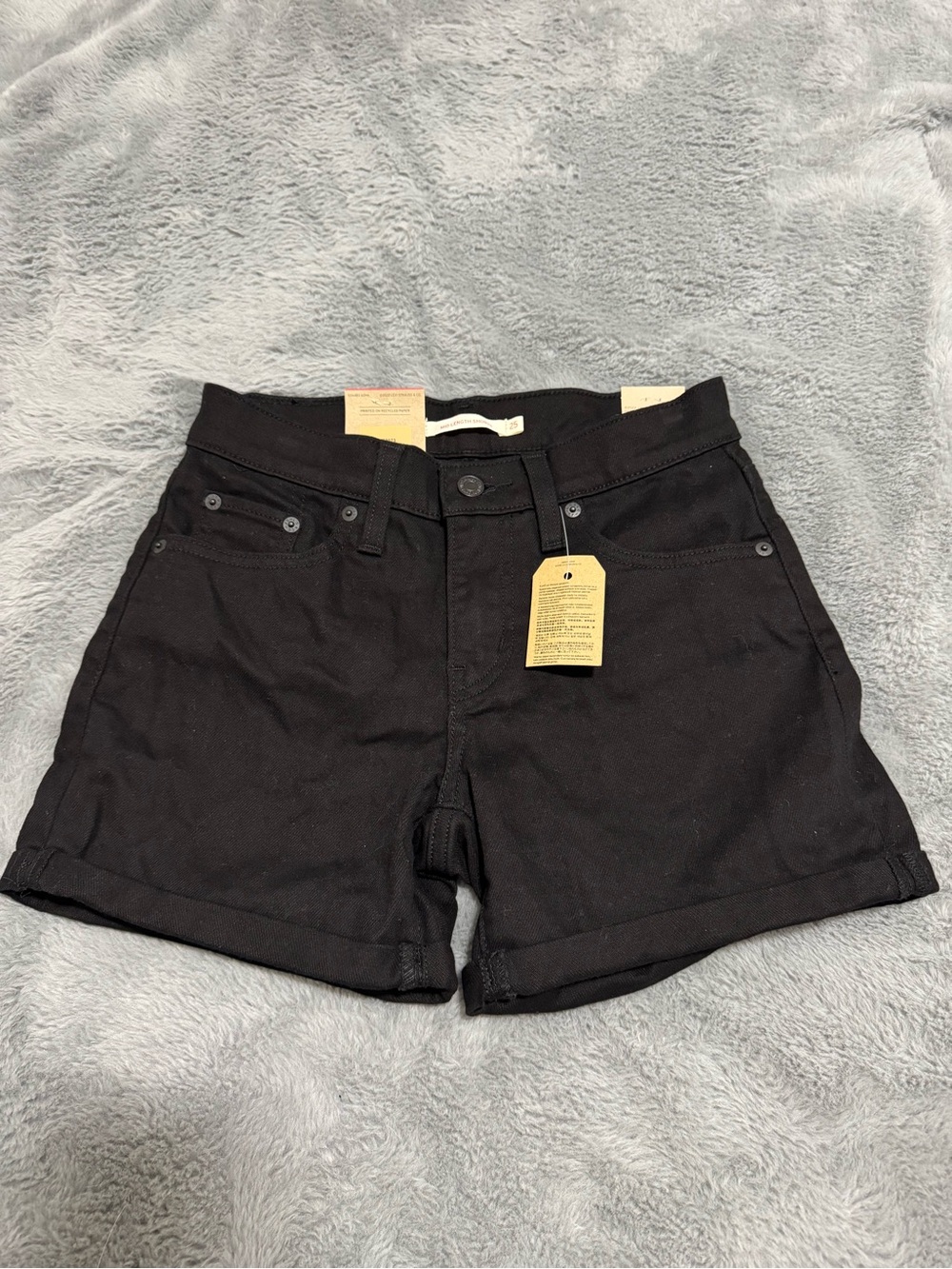 Levi's Women's Black Denim Cuffed Shorts